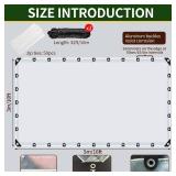 10x16ft Clear Waterproof Tarp with Grommets, Upgraded Edge Heat Fused Tear Resistant Clear Heavy Duty Tarps for Patio Fencing, Rain, Wind, Cold, Chicken Coopsï¼Windproof Rope+Tie-Downs