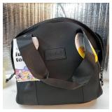 Fit & Fresh Remi Neoprene Lunch Bag For Women - Meal Prep Kit with Containers & XL Ice Pack, Self Insulating Neoprene-like Material, Machine Washable Lunch Bag, Tear-Resistant, Stain-Resistant, Black 