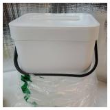 Compost Bin Indoor Kitchen Sealed, Hanging Small Trash Can with Lid Under Sink for Kitchen, Food Waste Bin for Countertop, Mountable Garbage Can for Bathroom, RV, 5L/1.3 Gal, White. 1 Pack. - Retail: 