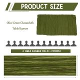 2 Pack 120 Inch Olive Green Cheesecloth Table Runner Boho Rustic Gauze Sheer Romantic 10 FT Long Cheese Cloth Table Runner for Bridal Baby Shower Wedding Party Birthday Holiday Home Easter Decor - Ret