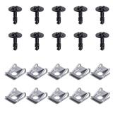 10 Sets Under Tray Engine Cover U Nut & Screw Fasteners Compatible with Audi 8K0-805-121 8K0-805-922A - Retail: $8