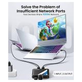 Gigabit Ethernet Splitter 1 to 2 High Speed 1000Mbps with 3.3ft LAN Cable, NEWCARE 1 in 2 Out Dual RJ45 Port Internet Splitter for Cat5/5e/6/7/8, Plug and Play, 2 Devices Simultaneously Networking - R