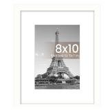 8x10 Picture Frame, Display Pictures 5x7 with Mat or 8x10 Without Mat, Wall Hanging Photo Frame, White, 1 Pack - Retail: $7