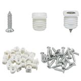 25 Set Plastic Hinge Dowel Inserts with Screws (25pcs Dowel + 25pcs M3.5x16m Self-Tapping Screws - Retail: $8