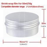 200pcs Clear Perforated Shrink Bands for 50g Aluminum Jar, Easy to Use, Make Products More Professional (For 50g Aluminum Jar).  COUNT MIGHT NOT BE 200. - Retail: $10