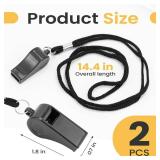 2PCS Sports Whistles with Lanyard, Loud Crisp Sound Whistle Ideal for Coaches, Referees, Officials,Outdoor Enthusiasts, and Family Emergencies. - Retail: $5