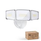 Philips 72W 7400LM LED Flood Lights Outdoor, Switch Controlled Aluminum Security Lights, 3 Adjustable Heads, Wall Mount, 5000K Daylight, Waterproof for Yard, Garage - Retail: $38