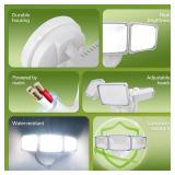 Philips 72W 7400LM LED Flood Lights Outdoor, Switch Controlled Aluminum Security Lights, 3 Adjustable Heads, Wall Mount, 5000K Daylight, Waterproof for Yard, Garage - Retail: $38