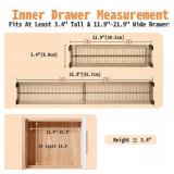 Drawer Dividers 4 Pack 3.4 High, 11-21" Adjustable Dresser Drawer Organizers for Clothes, Clear Plastic Separators for Dresser, Kitchen and Office Organization and Storage"