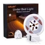 Under Bed Lights, Dimmable Motion Activated Led Light Strip, Under Bed Lighting with Motion Sensor and Power Adapter, Soft Warm Glow LED Lights for Bedroom, Crib, Cabinet and Bathroom