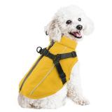 Dog Winter Coat Reflective Water-Resistant Jacket, Fleece Lined Windproof Puppy Coat with Back Zipper & D-Ring, Cold Weather Dog Coats for Small Medium Dogs (XL, Orange) - Retail: $16