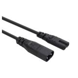 LBSC IEC 60320 C8 Plug to C7 Receptacle Male to Female Extension Power Supply Main Adapter Cable 6ft (YEKELLA) - Retail: $8