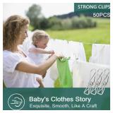 (50PCS) Stainless Steel Laundry Clothes Pins Heavy Duty Outdoor, Clothespins for Hanging Clothes, Metal Clips, Metal Snack Bag Chip Clips for Food Packages, Mini Clothes pins - Retail: $10