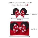 Baby Girl Headbands Mouse Ears Headwrap with Sequin Polka Dot Bow Soft Stretchy Nylon Hair Bands for Newborn Infant Baby Toddler Girls- Pack of 2 - Retail: $9