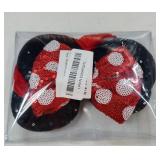 Baby Girl Headbands Mouse Ears Headwrap with Sequin Polka Dot Bow Soft Stretchy Nylon Hair Bands for Newborn Infant Baby Toddler Girls- Pack of 2 - Retail: $9