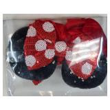 Baby Girl Headbands Mouse Ears Headwrap with Sequin Polka Dot Bow Soft Stretchy Nylon Hair Bands for Newborn Infant Baby Toddler Girls- Pack of 2 - Retail: $9