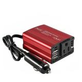 150W Car Power Inverter 12V DC to 110V AC Converter Vehicle Adapter Plug Outlet with 3.1A Dual USB Car Charger for Laptop Computer (Classic Red) - Retail: $17