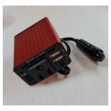 150W Car Power Inverter 12V DC to 110V AC Converter Vehicle Adapter Plug Outlet with 3.1A Dual USB Car Charger for Laptop Computer (Classic Red) - Retail: $17