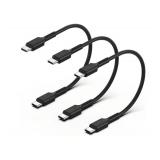 Short USB C to USB C Cable 1FT, 3-Pack USBC to USBC Cable Fast Charging C to C Charger Cord Type C to Type C