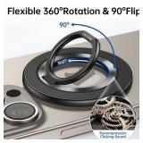 Magnetic Phone Ring Holder for MagSafe, 360° Rotation Cell Phone Grip Stand Finger Ring Kickstand Two-Sided Magnet Compatible with iPhone MagSafe Accessories - Retail: $20