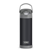 THERMOS FUNTAINER 16 Ounce Stainless Steel Vacuum Insulated Bottle with Wide Spout Lid, Matte Charcoal - Retail: $20