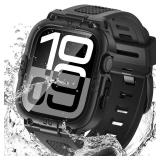 3 in 1 Waterproof Case with Band for Apple Watch with Built-in Tempered Glass Screen Protector 42mm, 360Â° Shockproof Bumper Face Cover with Band for Apple Watch Series 11 Series 10, 42mm - Retail: 