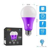 4 Pack BlueX LED A21 Purple Orange Light Bulbs - 15W (120Watt Equivalent) - E26 Base Purple Orange LED Party Decoration, Porch, Home Lighting, Holiday Lighting, Decorative - Retail: $54