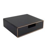 Stackable Organizer Drawer PU Leather Classic Handmade,Organize Home Office Desk Accessories and Sort Letter-Size Paper/a4 Document, Desk Caddy with Drawers Storage Box ,13.1x10x3.7inches,Black - Reta