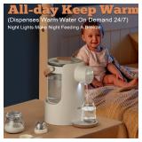 Instant Water Warmer, 2L Baby Formula Dispenser, 5 Temperature Control & 7x24H Keep Warm, Baby Bottle Warmer with Night Light, Hot Water Dispenser for All Bottles, Detachable Glass Tank - Retail: $60