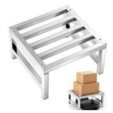 MorningRo 1 Pack Dunnage Rack 13.8" Long x 13.8" Wide, 7.9" Height Stainless Steel Dunnage Rack 700+ Pound Capacity Storage Commercial Food Service Storage - Retail: $37