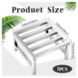 MorningRo 1 Pack Dunnage Rack 13.8" Long x 13.8" Wide, 7.9" Height Stainless Steel Dunnage Rack 700+ Pound Capacity Storage Commercial Food Service Storage - Retail: $37