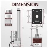 3000N/660lbs Linear Actuator 12V | 10 Inch Stroke, 5mm/s Speed | Waterproof Heavy Duty Electric Cylinder Actuator with Controller for Home, Outdoor, RV Automation - Retail: $54