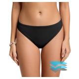 Beautikini Period Swimwear Bikini Menstrual Swim Bottoms Women Leakproof Low Waisted Bathing Suit for Teen Girls Black XS - Retail: $35
