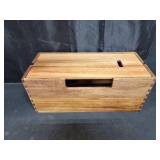 Acacia Wood Cable Management Box, Wooden Cord Hider & Organizer for Power Strip, Electrical Hiding, TV Wires, Desk & Floor Cables - Retail: $30