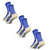 Jerucars Kids Grip Soccer Socks Anti Slip Football Athletic Sports Crew Socks for 8-12 Years Youth Boys Girls blue*3 - Retail: $8