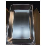 EGGKITPO Hotel Pans Full Size 6-Pack 4 Inch Stainless Steel Trays for Food Commercial Hotel Pan Food Containers Chafing Pans for Restaurant Buffet Party Supplies - Retail: $110
