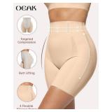 OEAK Tummy Control Shapewear for Women Seamless Girdle High Waisted Body Shaper Underwear Panty Smooth Under Dress Shapewear Nude Shorts L - Retail: $19