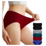 OLIKEME No Show Underwear for Women Breathable Soft Stretch Hipster Panties Workout Quick-dry Ladies Briefs (XL-XXL) Multicolor - Retail: $10