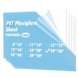 Art3d 5-Pack of 24, 36" PET/Plexiglass Sheets, Transparent Clear Flexible Plastic Sheet Panels for Craft, Picture Frames, Sign Blank, DIY Display Project - Retail: $38
