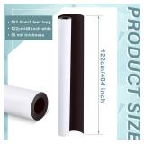 Blank White Surface Magnet Sheets 48 Inch x 5 Feet, 30 Mil Magnetic Roll Printable Flexible Vinyl Blank Magnetic Sign Sheet Safe for Vehicles DIY Craft Project - Retail: $55