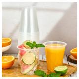 Turbo Bee 1000 Pack 12oz Plastic Cups,Disposable Clear Drinking Cups,Hot and Cold Drink Container for Water, Juice, Soda,Coffee - Retail: $67