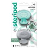 Steripod Clip-On Toothbrush Protector with Peppermint Oils, Keeps Toothbrush Fresh and Clean, Travel, Fits Most Manual and Electric Toothbrushes, 2 Count - Retail: $6