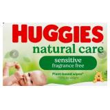 1 pack Huggies Natural Care Sensitive Unscented Baby Wipes- 64 wipes