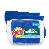 Scotch-Brite Zero Scratch Scrub Sponge, 6 Kitchen Sponges for Cleaning, Scratch-free Scrubber, Multi-surface Safe, Best for Nonstick Pots and Pans - Retail: $5