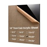 16x20 Plexiglass Sheets 1/8 inch Thick - 3mm Black Cast Acrylic Sheet, Plastic Sheet Polycarbonate Sheet for DIY Project, Craft, Acrylic Sign 1 Pack - Retail: $25