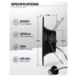 12 Pack 5/6 Inch Black LED Can Lights Retrofit Recessed Lighting, 5CCT, Dimmable, 12W=75W, 1200LM Downlight with Metal Smooth Trim-ETL and Energy Star (STOCK PHOTO NOT EXACT), Retail $89