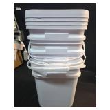 Peohud 5 Pcs 3.2 Gallon Food Grade Bucket with Lid, Square Plastic Pail with Handle for Storing Dry Food, Beans, Flour, Paint, Camping, Fishing - Retail: $46