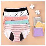 Mesachy Teens Girls Period Underwear Kids Period Panties Menstrual Leakproof Protective Underwear for Teens Cotton Briefs, XXL - Retail: $19