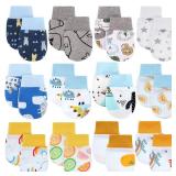 12 Pairs Newborn Baby Mittens Infant Toddler Gloves No Scratch Mittens Gloves for 0-6 Months Baby Boys Girls (Multicolor, Cartoon) - Retail: $12