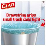 Glad Small Trash Bags 4 Gallon, Febreze Beachside Breeze Garbage Bags, Odor Resistant with Drawstring, 80 Count - Retail: $11